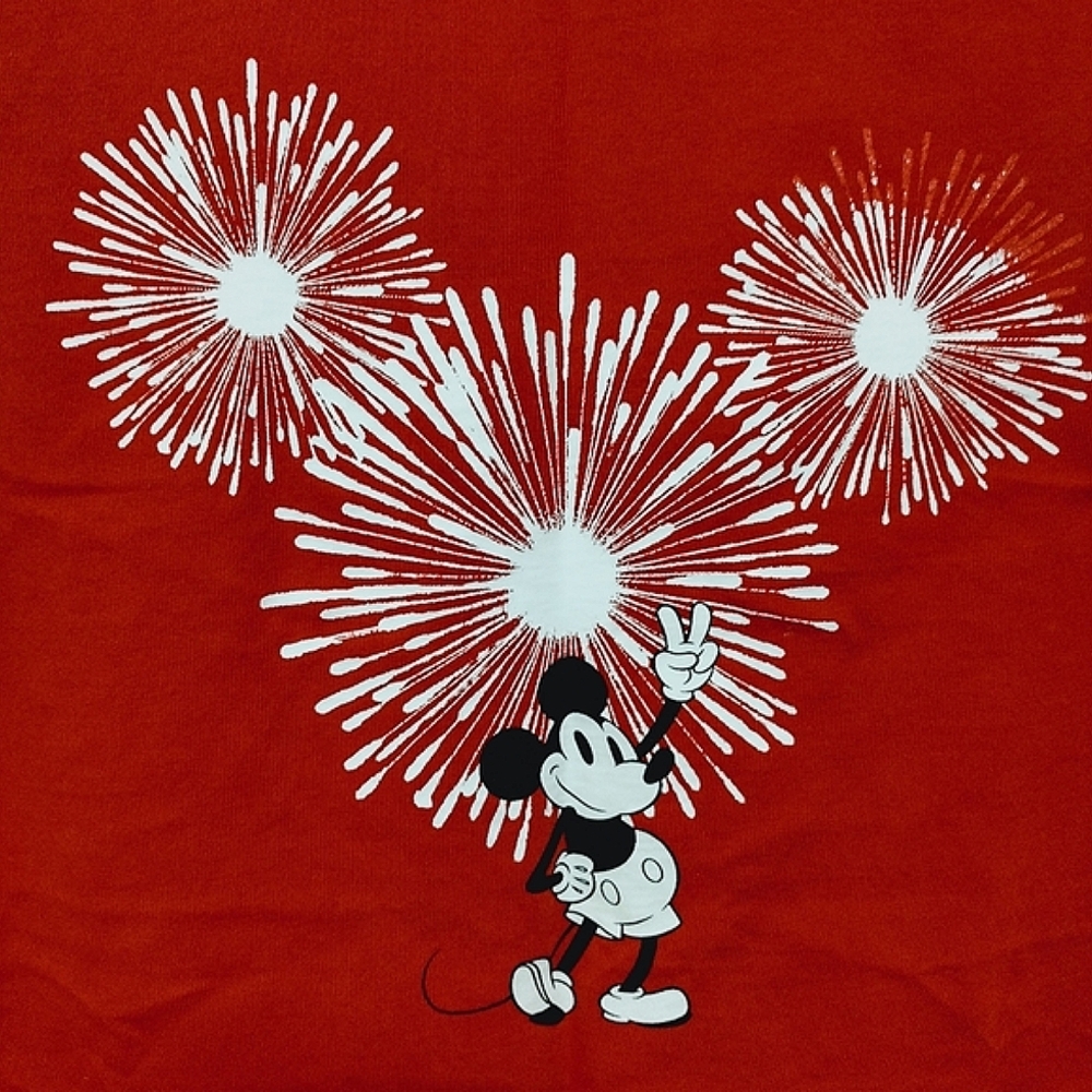 Disney x American Eagle Mickey Mouse Fireworks Short sleeve cotton Shirt Red S